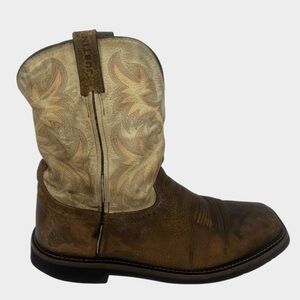 Justin Driller Men’s Cowboy Boots F2892-11 Size 13 Soft Toe Fair Condition